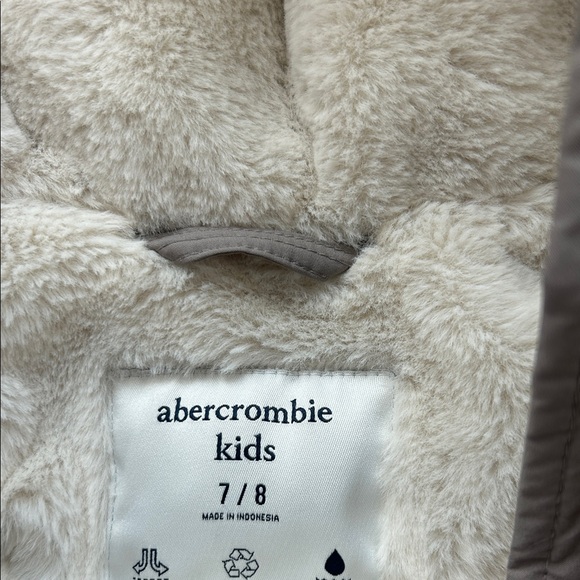 Abercrombie Kids Taupe Puffer Jacket with Faux Fur Trim - Picture 2 of 7
